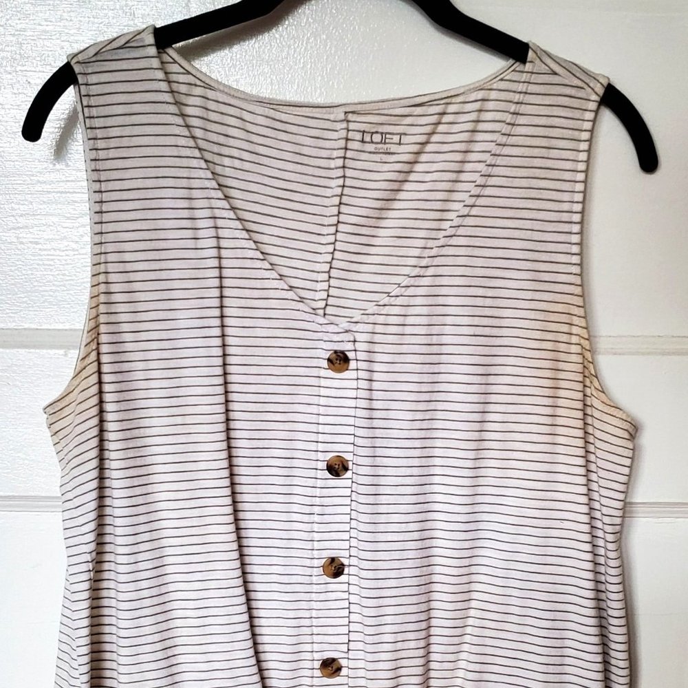 Ann Taylor LOFT Outlet Striped Knot Tie Tank Top Size L